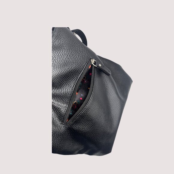 Tyler Rodan Black Faux Leather Crossbody Bag – Adjustable Fabric Strap - Picture 12 of 14